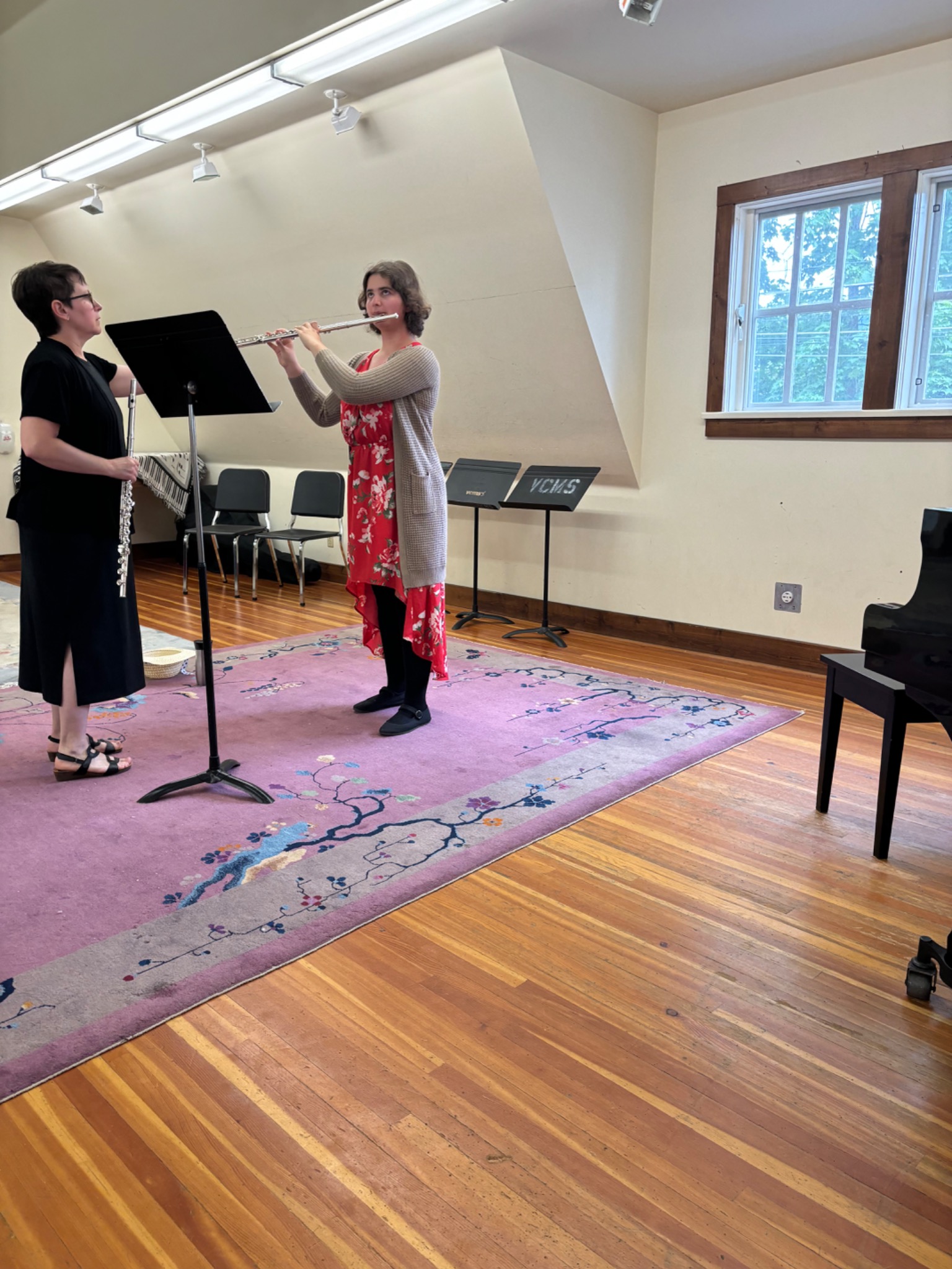 Flute student receiving individual coaching